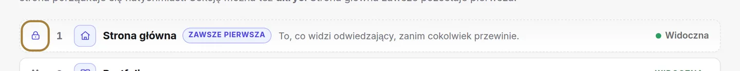 Uchwyt do przeciągnięcia, aby zmienić kolejność.