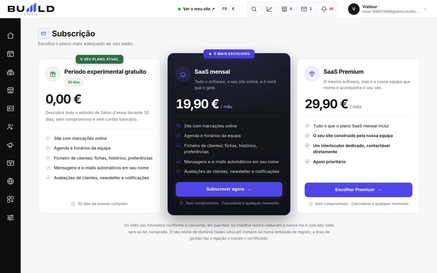 A sua subscrição.