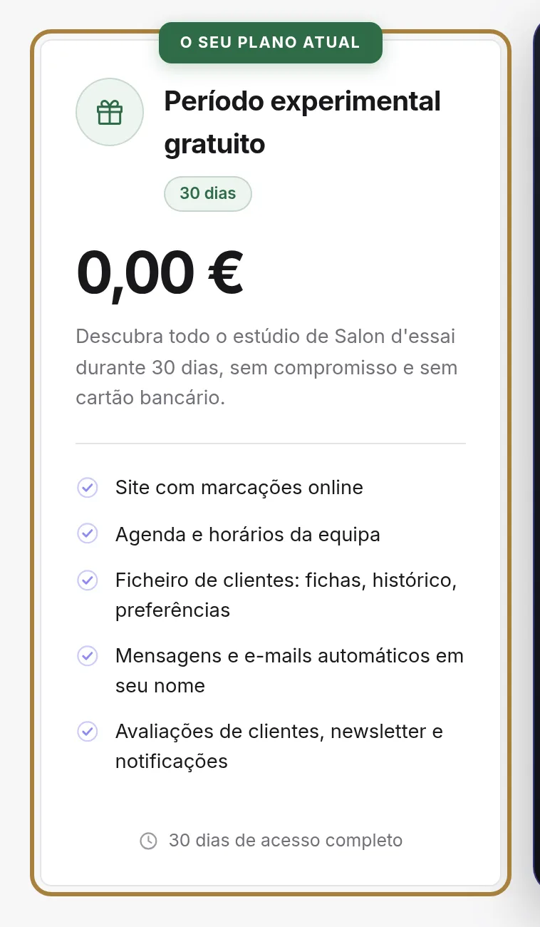A sua situação atual.