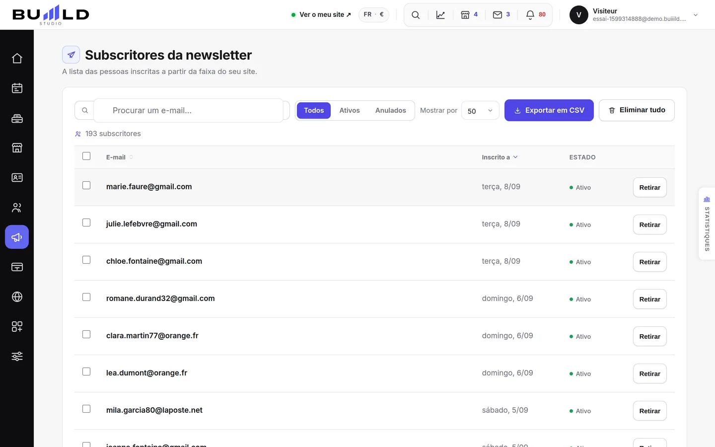 Os seus subscritores da newsletter.