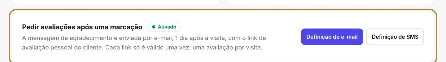 A recolha automática depois de cada visita.