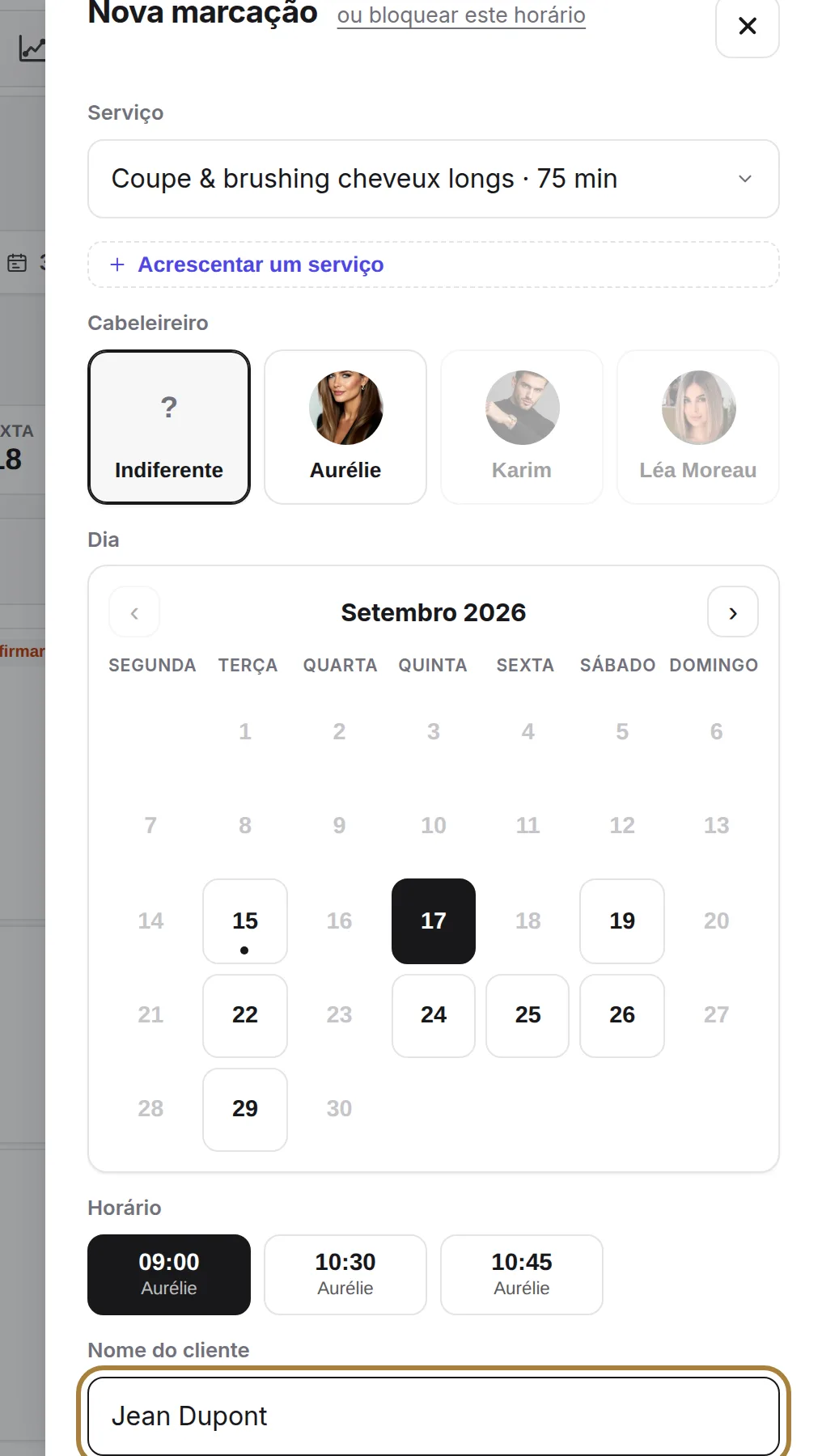 5. O cliente: as fichas existentes propõem-se sozinhas.