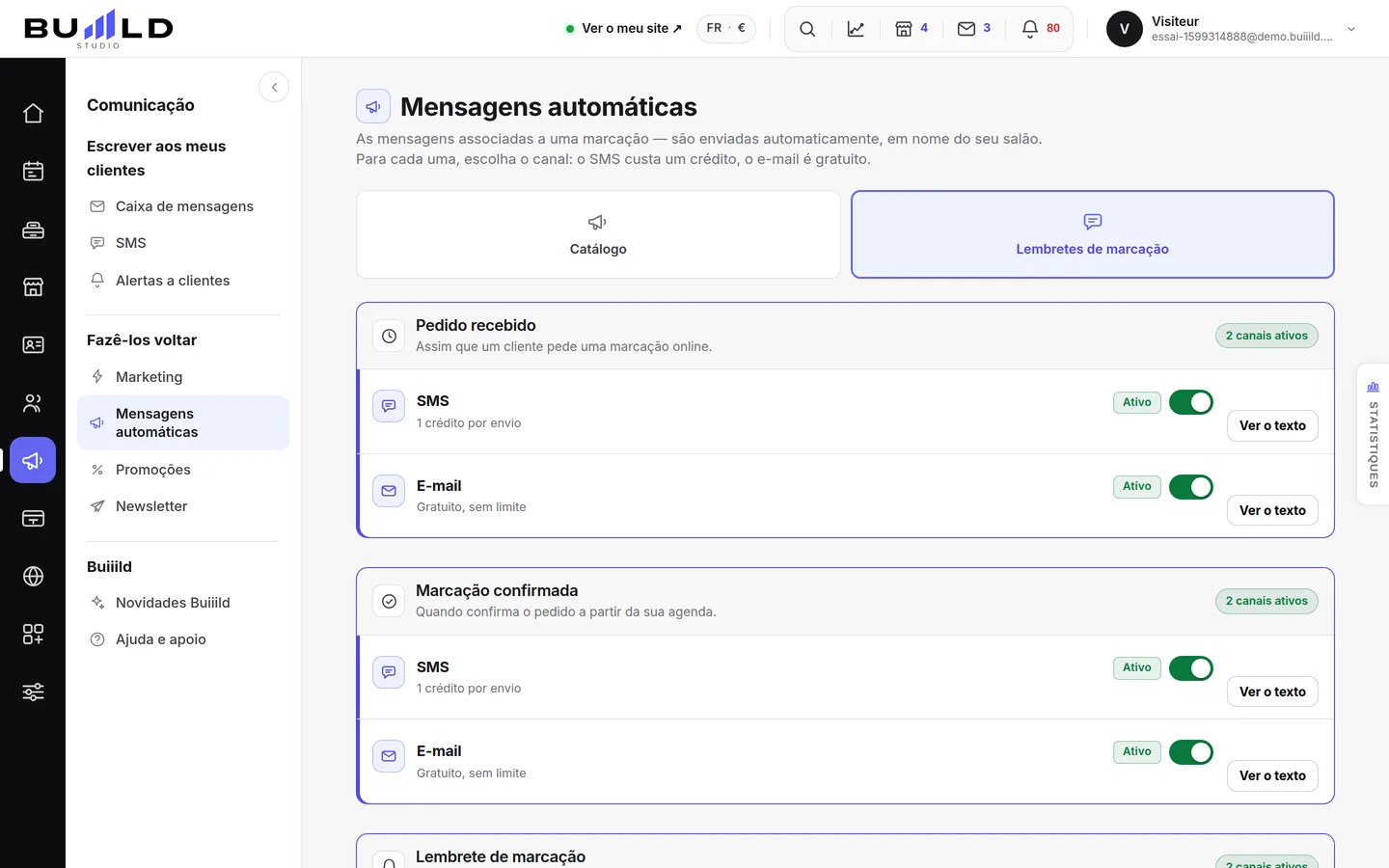 Os e-mails automáticos.