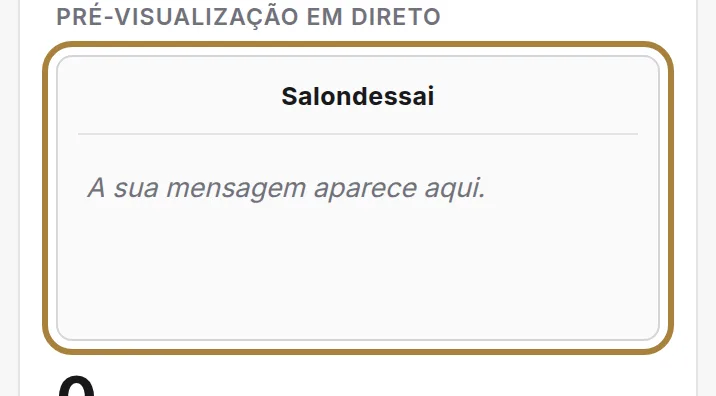 O que o cliente vai ver, incluindo o nome do remetente.