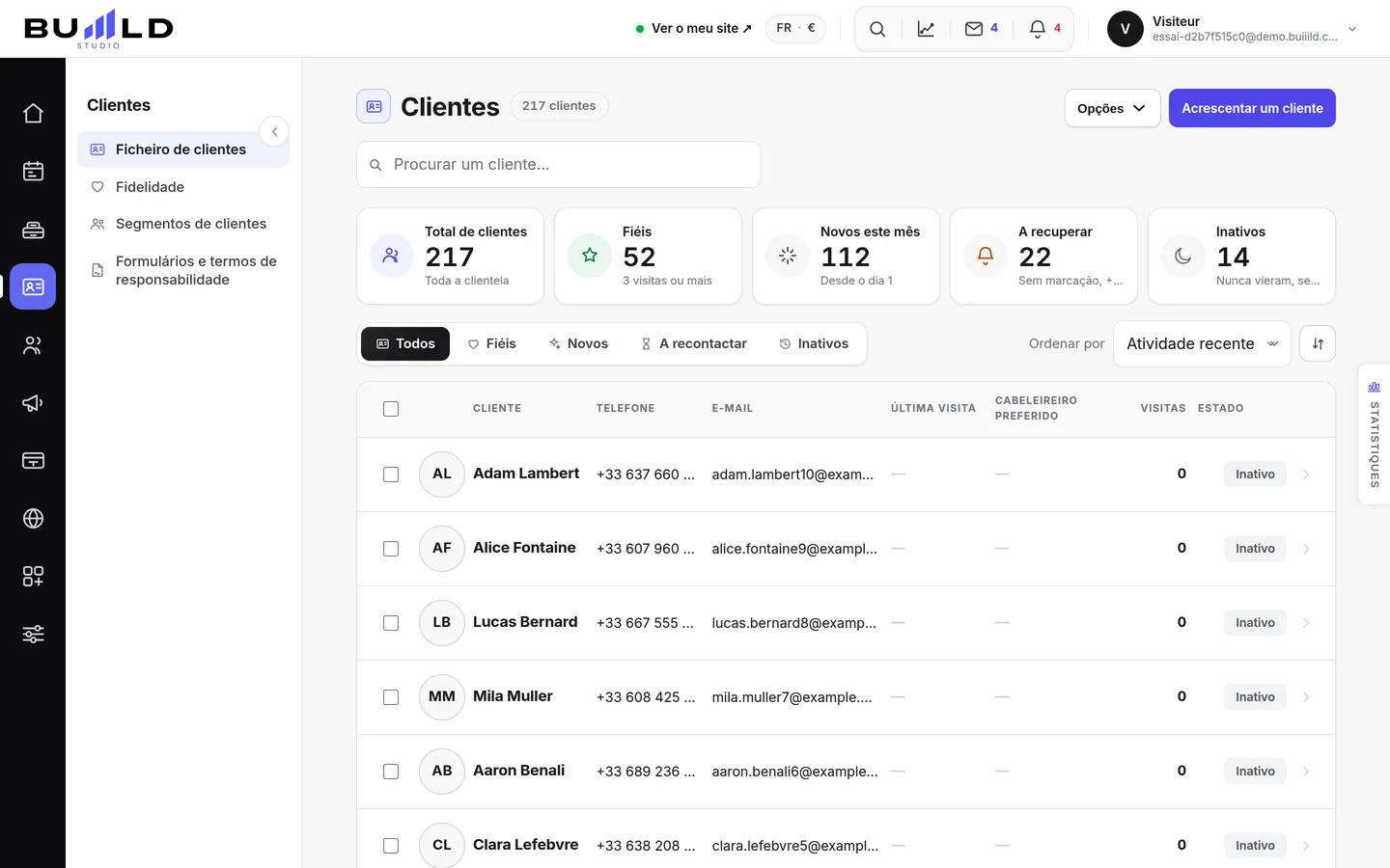Ficheiro de clientes | Buiiild.com