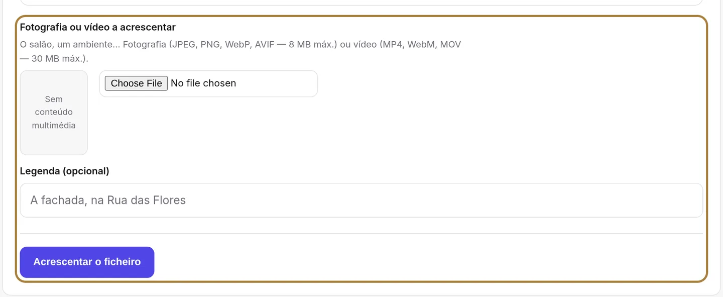 Adicionar um ficheiro.