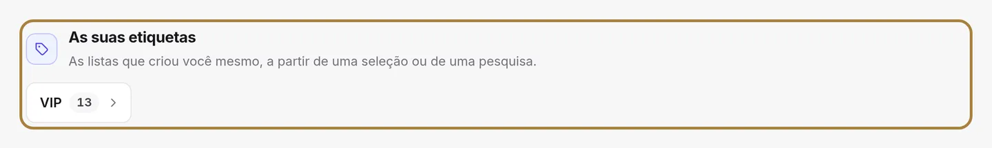 As suas etiquetas tornam-se grupos.