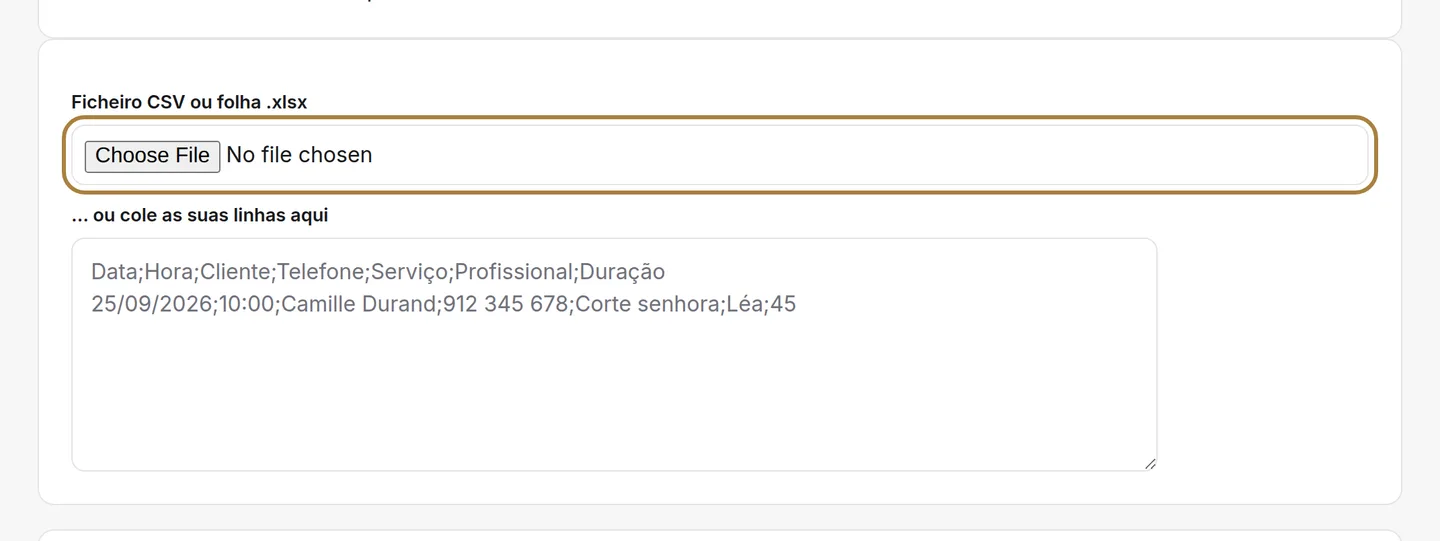 O ficheiro exportado, ou linhas coladas. | Buiiild.com