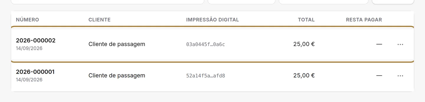 Cada linha leva ao seu documento.