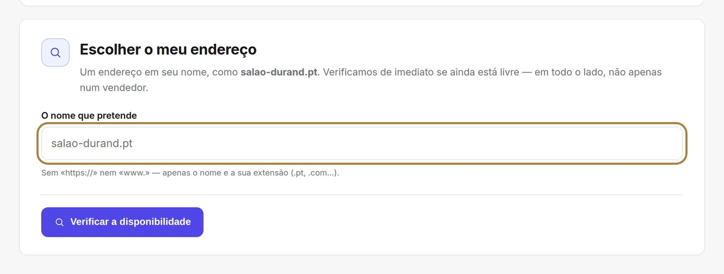 Escolher o nome.