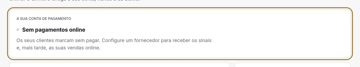 Em que ponto está: enquanto este cartão não estiver a verde, nenhum sinal pode ser pago.
