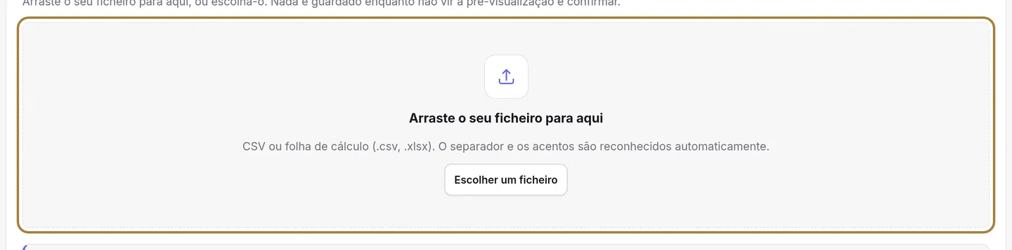 Importar um catálogo: o seu ficheiro, tal como está.