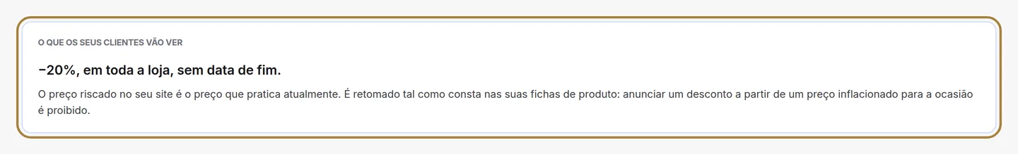 Uma campanha: a pré-visualização escreve o que as suas clientes vão ver.