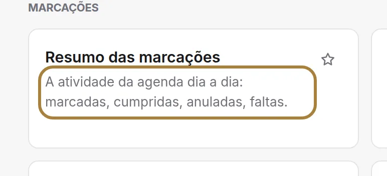 O que cada relatório mede.