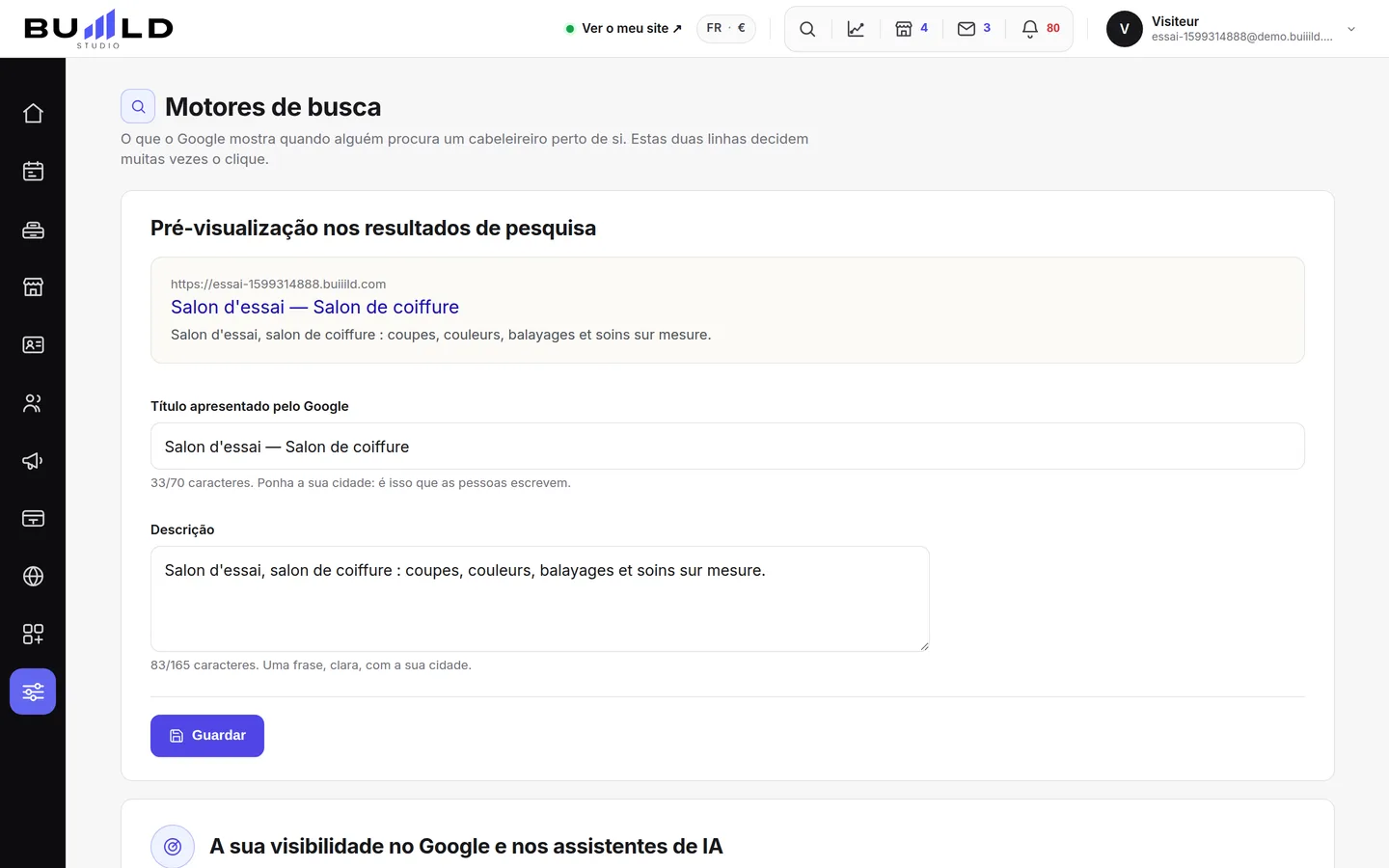 Os motores de busca.