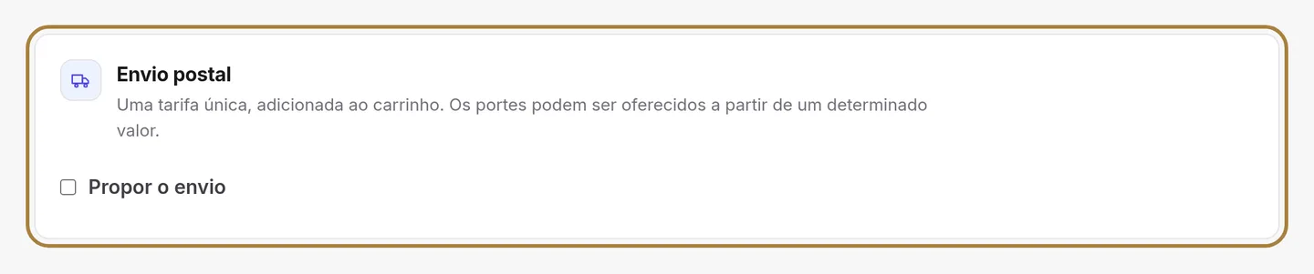 A entrega postal.