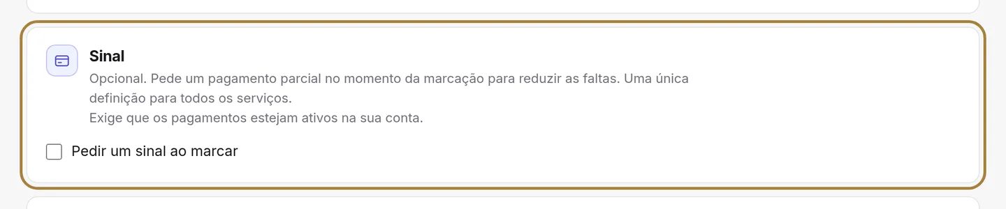 O sinal: montante, limiar, segmentação, reembolso.
