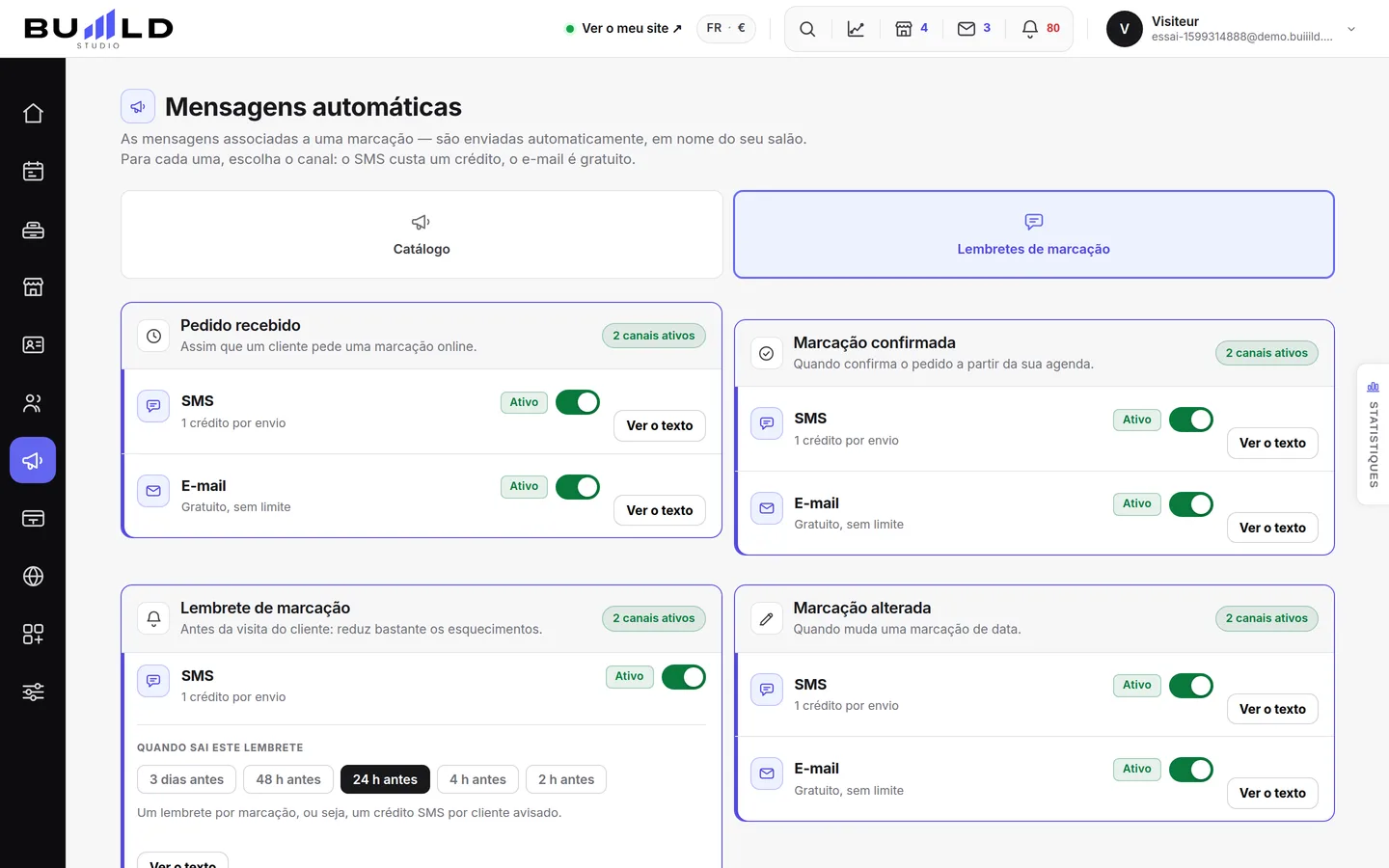 Os SMS automáticos.