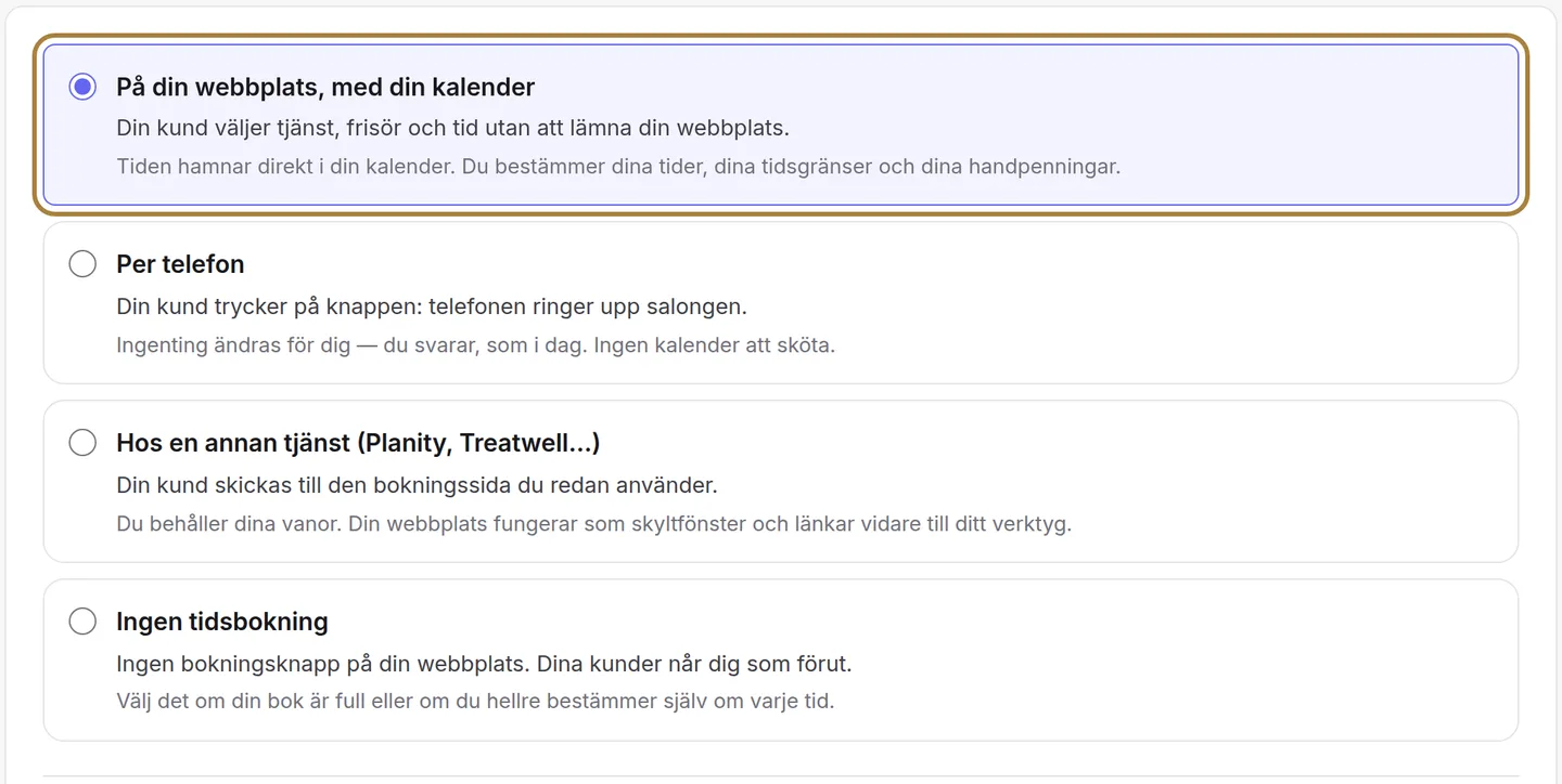 På din webbplats, med din kalender.