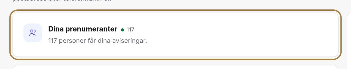 Vem som tar emot: besökare som har godkänt notiser.