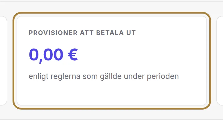 Totalsumman att betala ut.