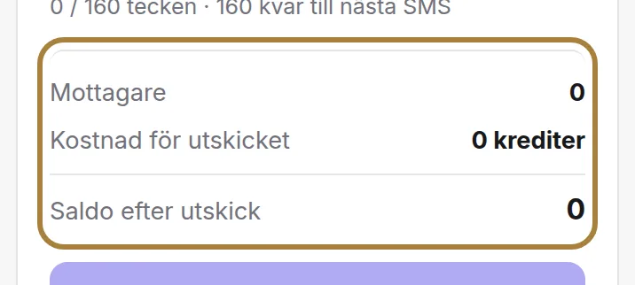 Den totala kostnaden, och saldot du har kvar.