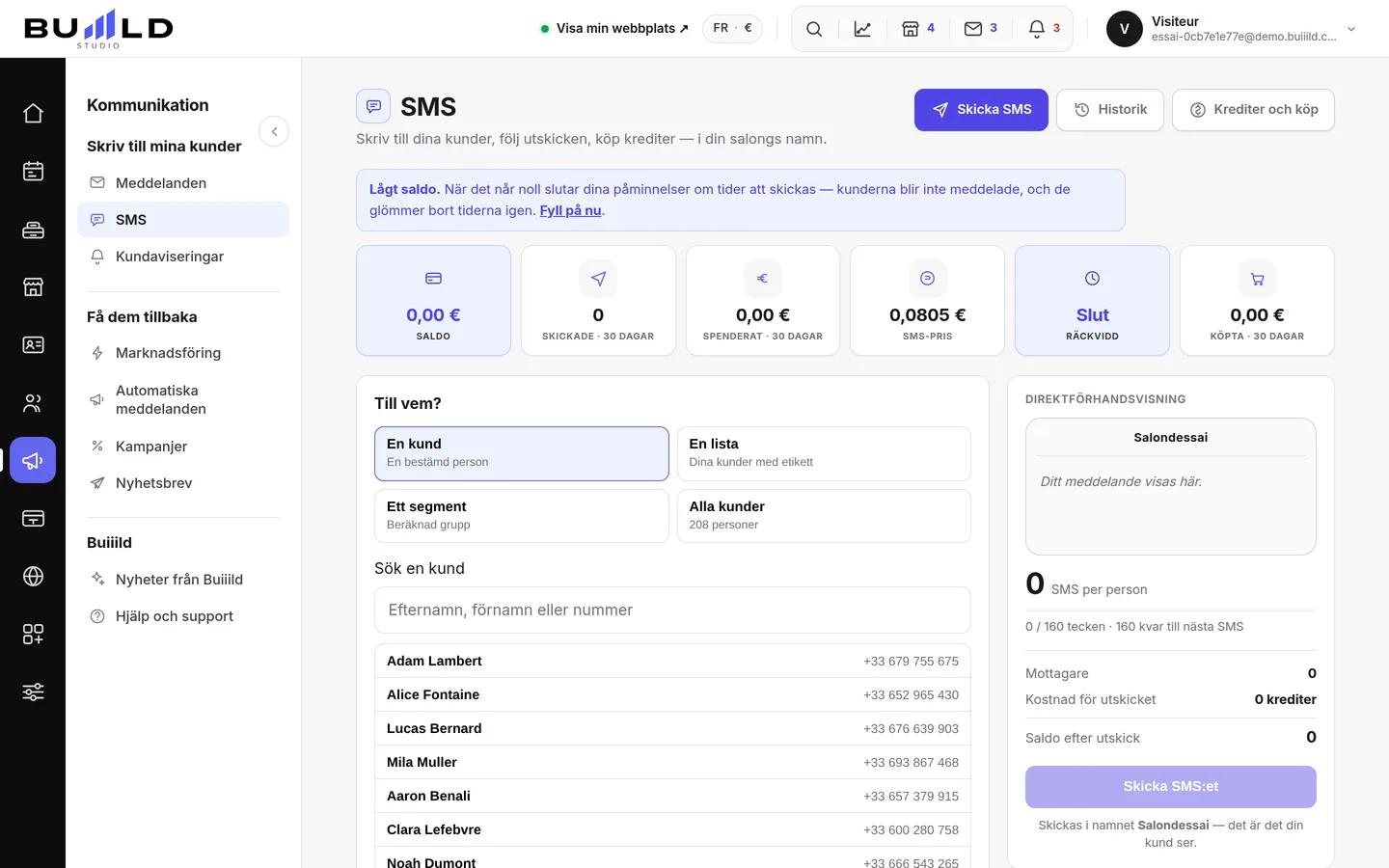 Sms- och e-postkampanjer | Buiiild.com