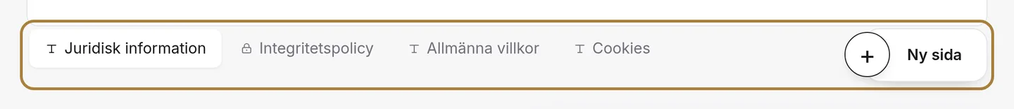 En flik per dokument, och plustecknet för att lägga till en.
