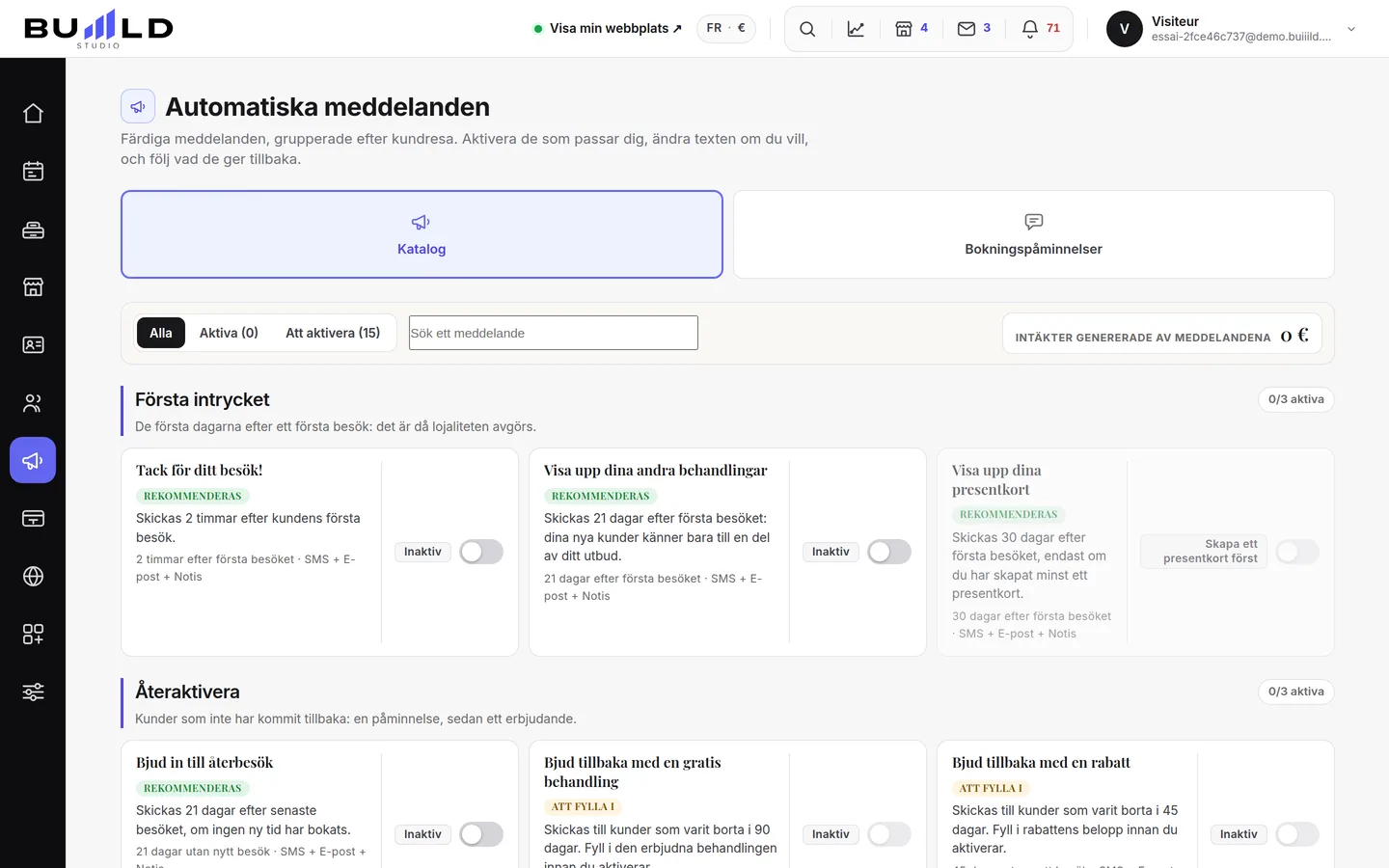 Katalogen med automatiska meddelanden.