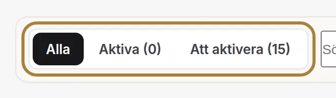 ”Aktiva”: vad dina kunder får just nu.