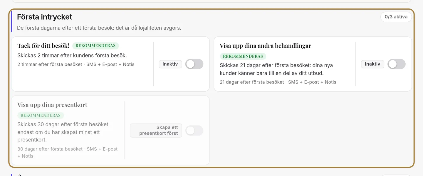 Sorterade efter var i kundrelationen de hör hemma.