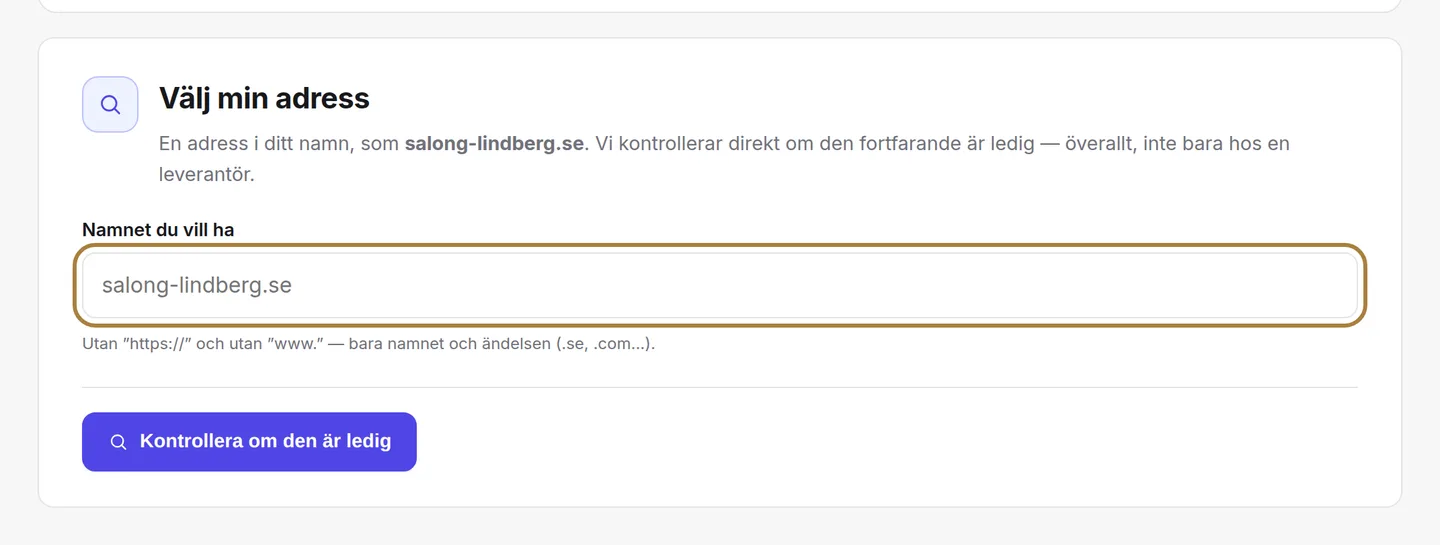 Välja sitt namn.