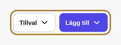 Lägg till, och Alternativ: bokningslänk, samlade priser, export, utskrift.