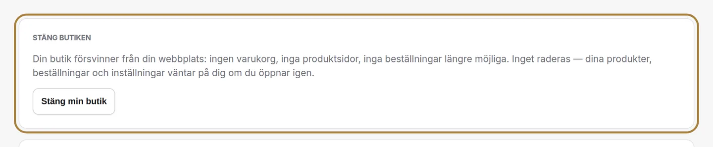 Stänga butiken.