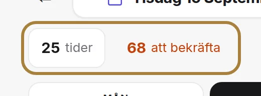 Aktiva bokningar, förväntad intäkt och förfrågningar att bekräfta.