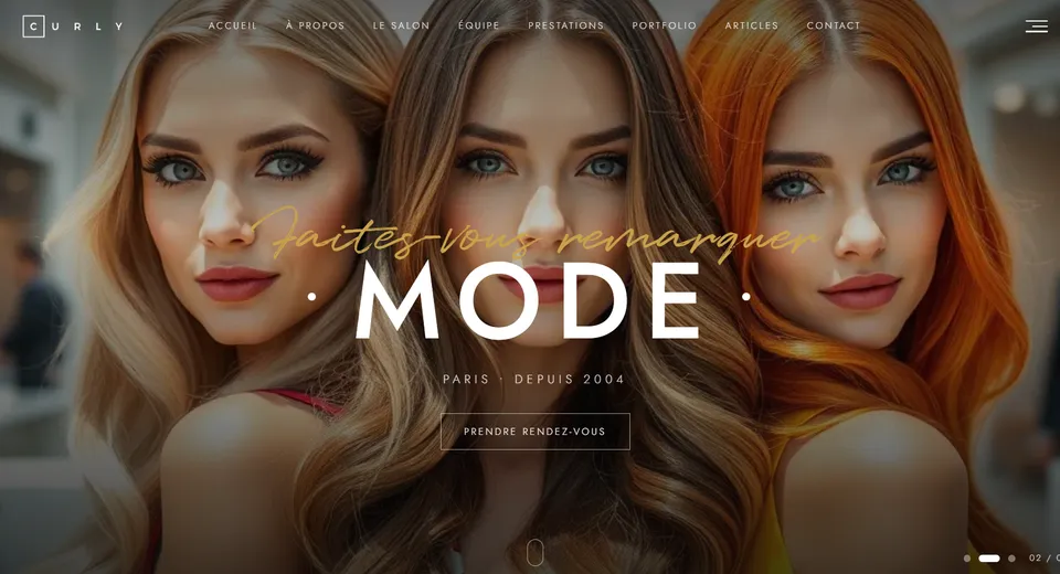 Preview of the Curly website