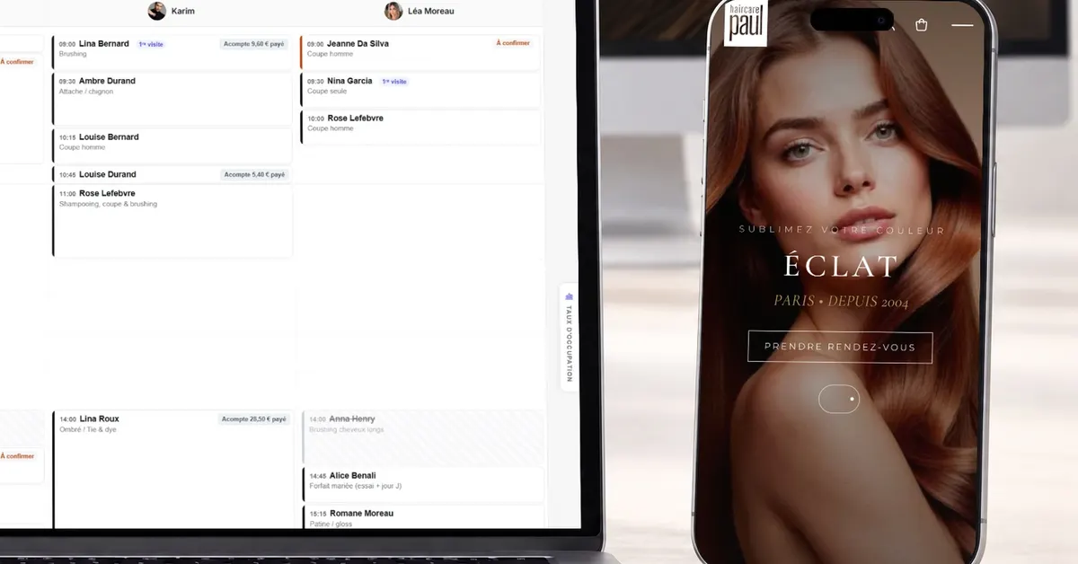 A salon website built with Buiiild, on a phone | Buiiild.com