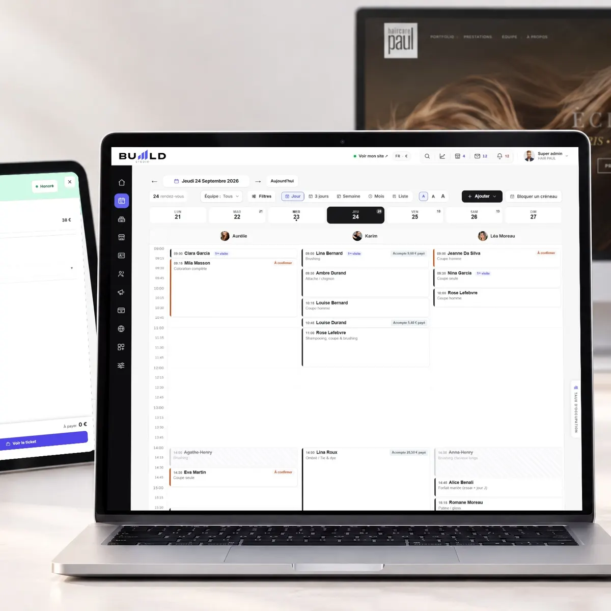 Buiiild software on a tablet, a laptop, a monitor and a phone | Buiiild.com