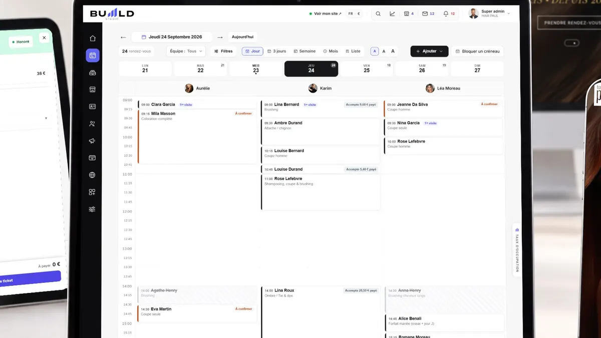 The Buiiild Studio calendar with the team's appointments | Buiiild.com